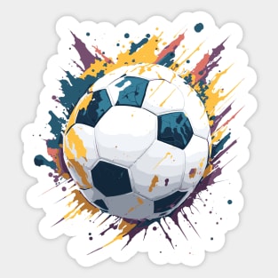 Soccer ball league players with paint splashes. English Football Sticker